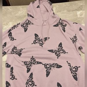 Purple Butterfly Pullover Hoodie (Size 18; wild fable)